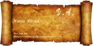 Vass Alda névjegykártya